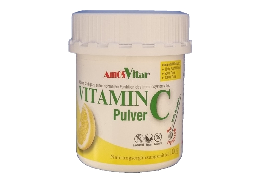 AMOSVITAL Vitamin C Pulver 100g Dose – Bild 2