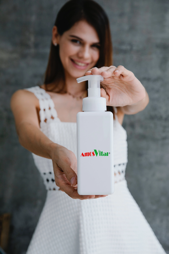 Logo mockup on a white lotion bottle